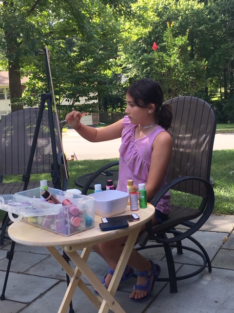 painting outdoors