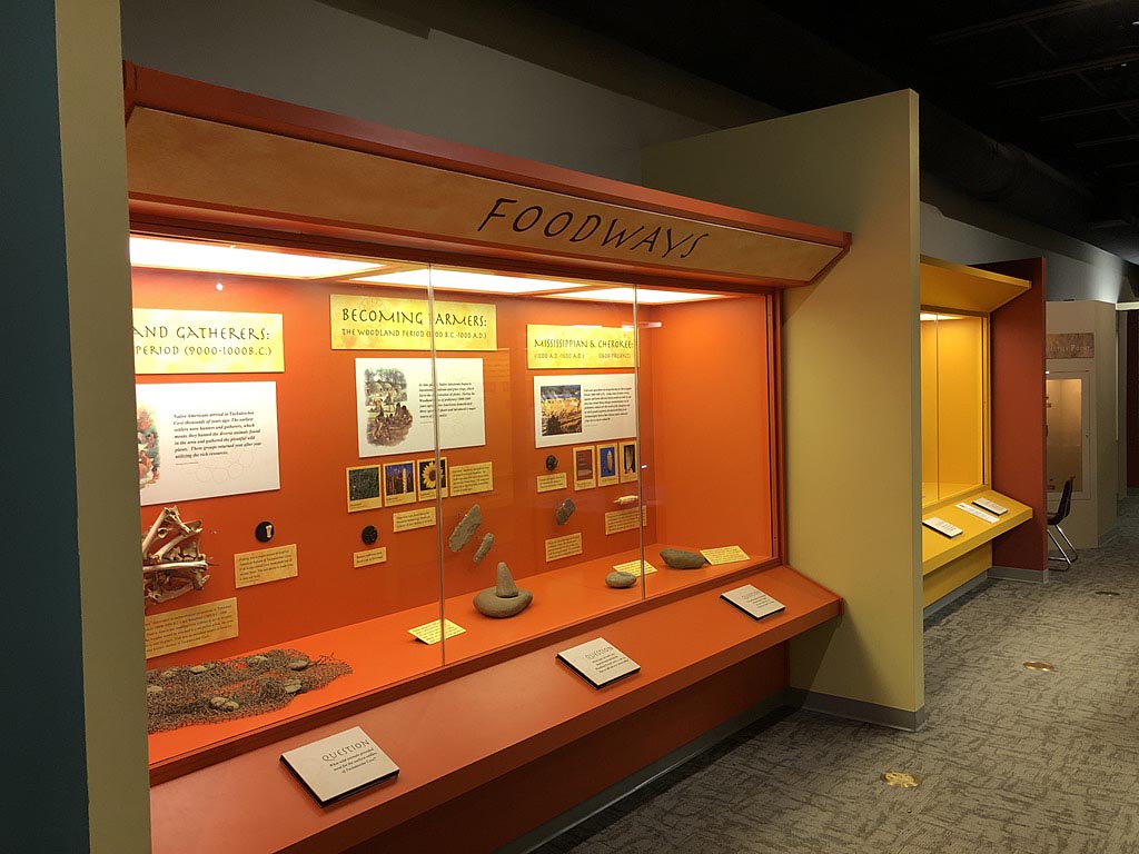 Exhibit showcasing food implements
